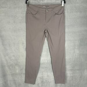 Prana Pants Women 8 Gray Briann Skinny Performance Stretch Outdoor Hiking Nature